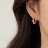 2025 Hot Retro Women's 925 Sterling Silver Twisted Hoop Earrings with Ear Studs - Light Luxury Feel