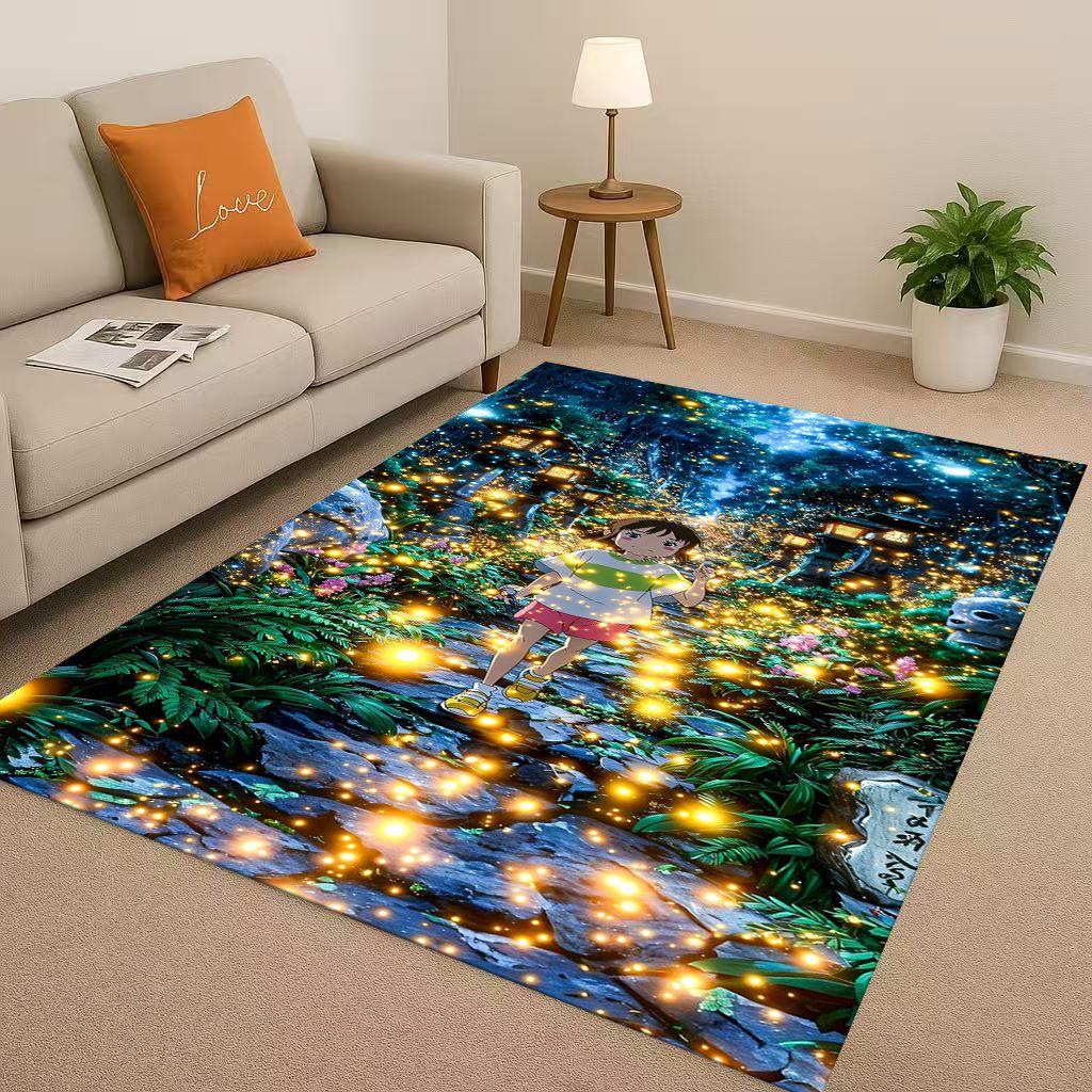 Classic Cartoon Spirited Away No Face Man Living Room Non-Slip Area Rug Soft Carpet for Bedroom Playroom Sofa,Home Decor Doormat