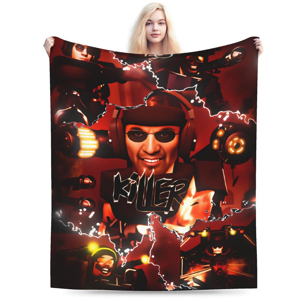 Skibidi Toilet Speakerman Flannel Blankets Winter Warm Throw Blanket for Boy Girl Couch Chair Comfortable Bedspread Sofa Bed