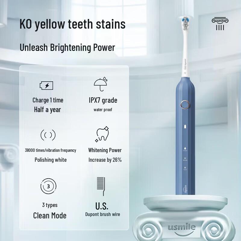 usmile Y1S Roman Column Sonic Electric Toothbrush CN plug (adapter included)