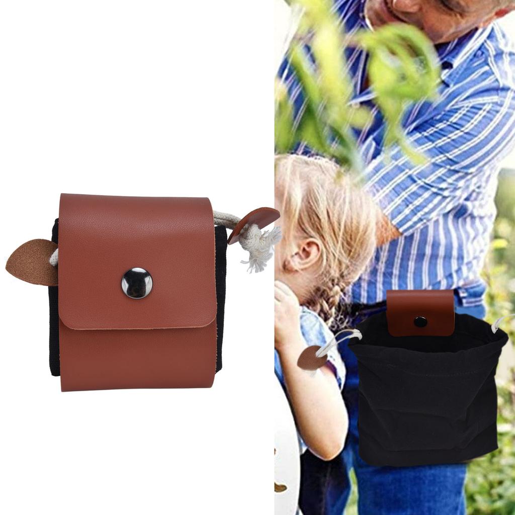 Foraging Pouch PU Leather   Fruit Picking Storage Bag Waist Hanging Tool Bag for Outdoor Camping