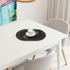 Linen Placemat Embroidery Butterflies Pattern Oval Heat-Resistant Stain-resistant Placemat Dining Accessories