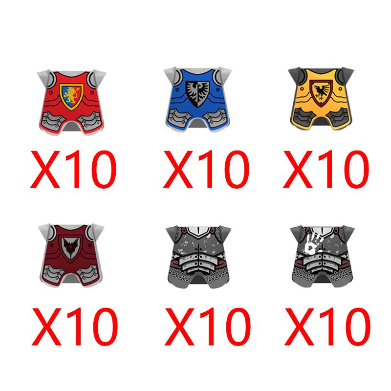 Building Blocks Medieval Ancient Solider Figures Knight Gifts Equipments Accessories Vest War-horse Flags MOC Mini Bricks Toys