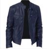 2024 Men's Leather Jacket Motorcycle Long Sleeve Coat Vintage Blazer Mens Jacket PU Leather