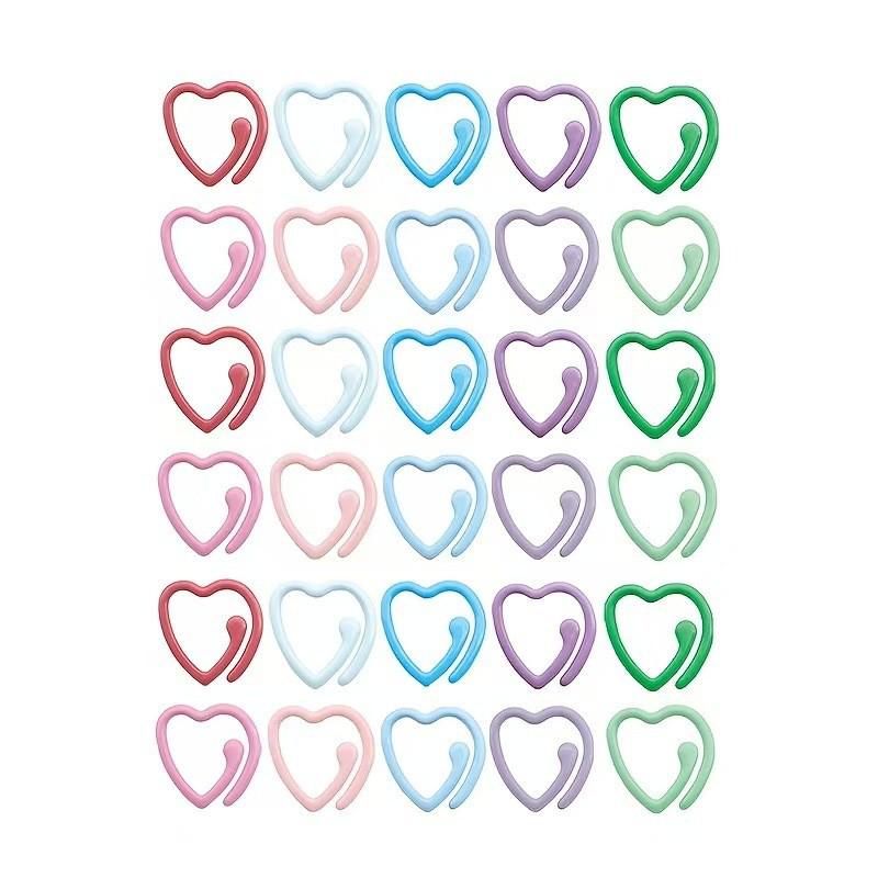 Heart-Shaped Metal Enamel Openable Stitch Markers for Knitting and DIY, 20-100 Pcs.