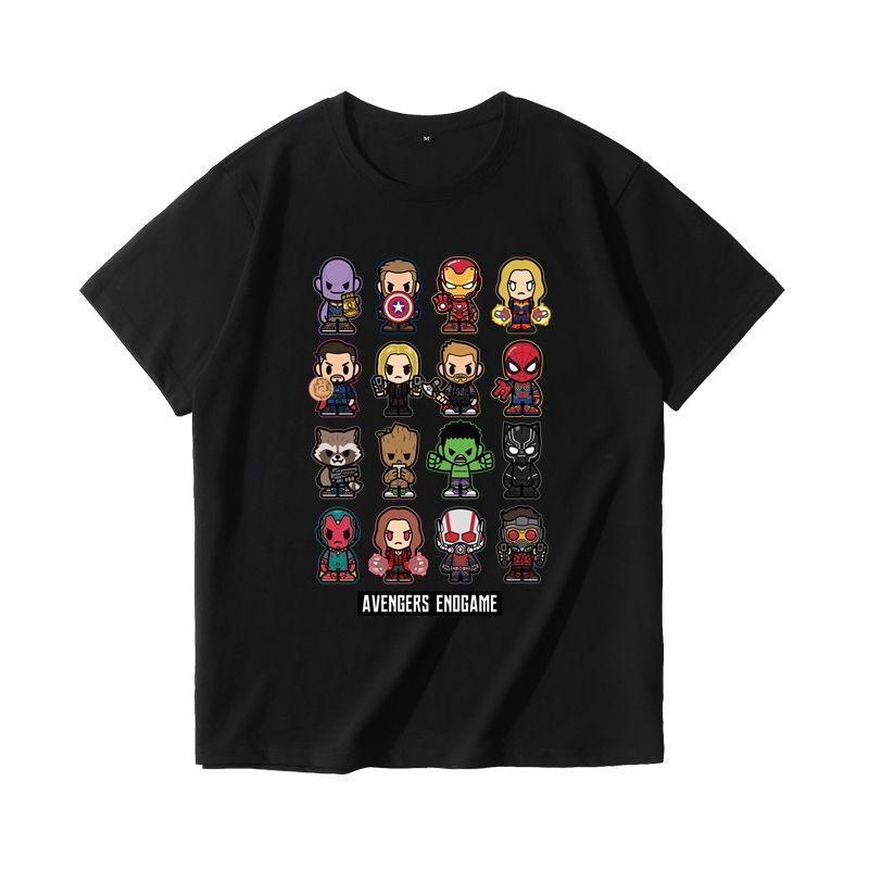 

2025 Marvel Avengers Футболка с принтом и шарнирами Мужская и женская Летняя Американская Новая Большого размера Свободная Повседневная Тренд С коротким рукавом Топ 4XL