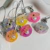 2Pcs Keychain Pendant Embedded Imitation Pearls Translucent Gradient Glitter Keyring with Lobster Clasp Bags Phone Lanyard Versatile Hanging