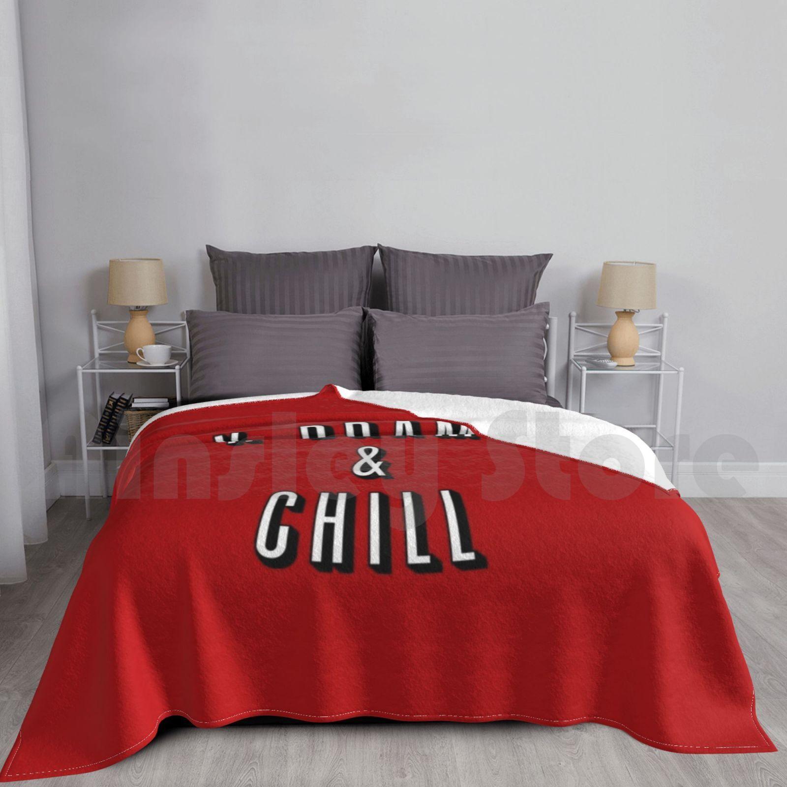 K-Drama & Chill Blanket For Sofa Bed Travel K Pop Korean Pop Korean K Drama Korean Drama Netflix Goblin Size: 75*100cm, Weight: 230 GSM