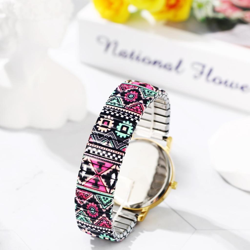 Women's Watch Cute Bohemian Style Free Size Fashion Analog Display Stainless Steel Band Waterproof Quartz Wristwatch Fashion Accessory - Birthday