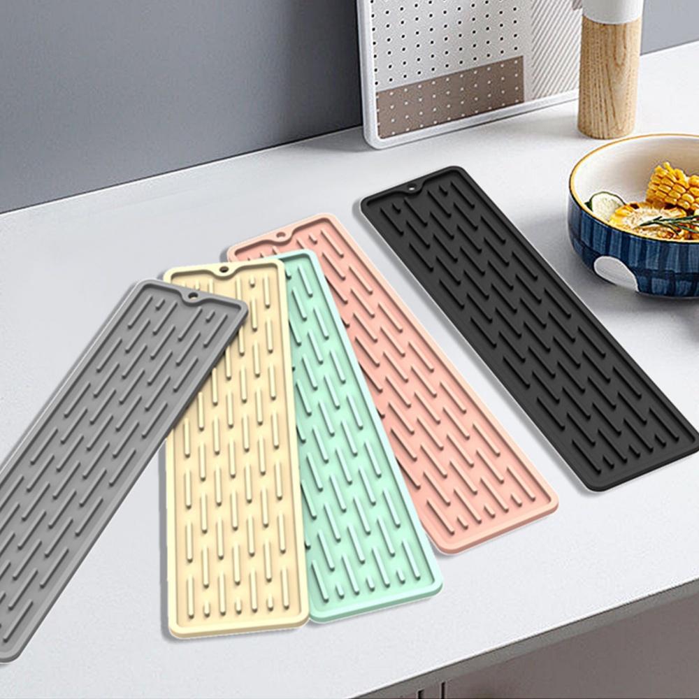 Silicone Tableware Cushion Anti Slip Sink Tray Kitchenware Protection Mat Dish Drying Cushion Pad Storage Drain Mat Coasters