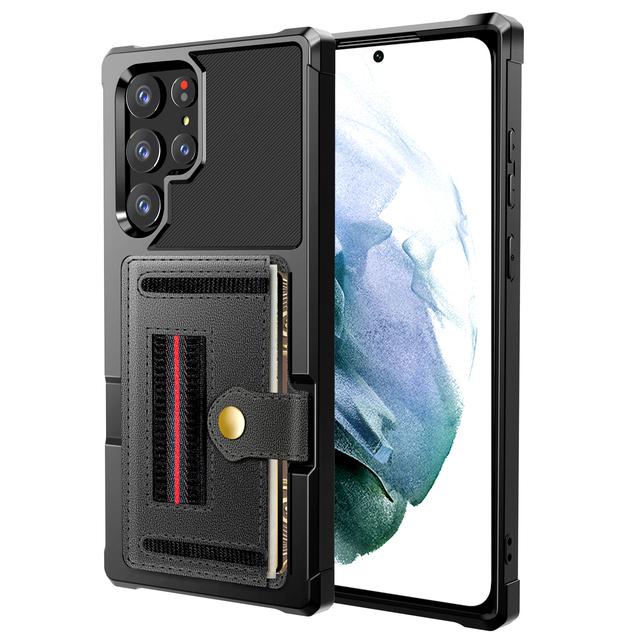 

Удобный чехол-держатель для визиток для Samsung Galaxy S22 Ultra S22ultra 5g S20 S21 Plus S 22, противоударная сумка для телефона for Galaxy S21 plus чёрный