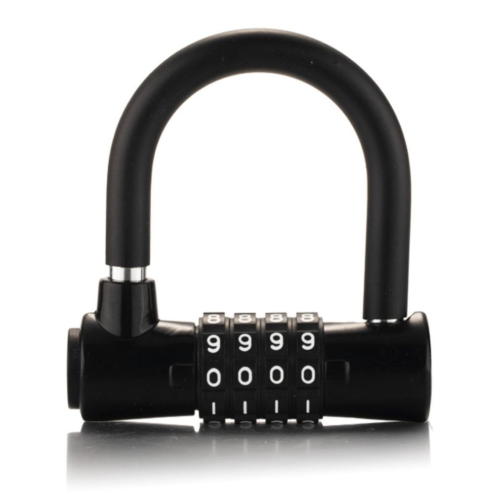 Security U-shaped Password Lock 4-digit Bicycle Lock Portable Password Padlock  Door