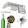 Portable Camping Can Opener Camping Travel Stainless Steel Can Opener Keychain 2-In-1 Multi-Function Beer Bottle Jar Opener Tool