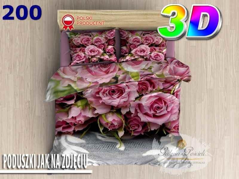 3D cotton satin bedding 140x200cm PINK ROSES