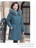 Mom's Mid-Length Autumn Winter Down Cotton Coat - New Style Plus Velvet for Middle-Aged & Elderly Women