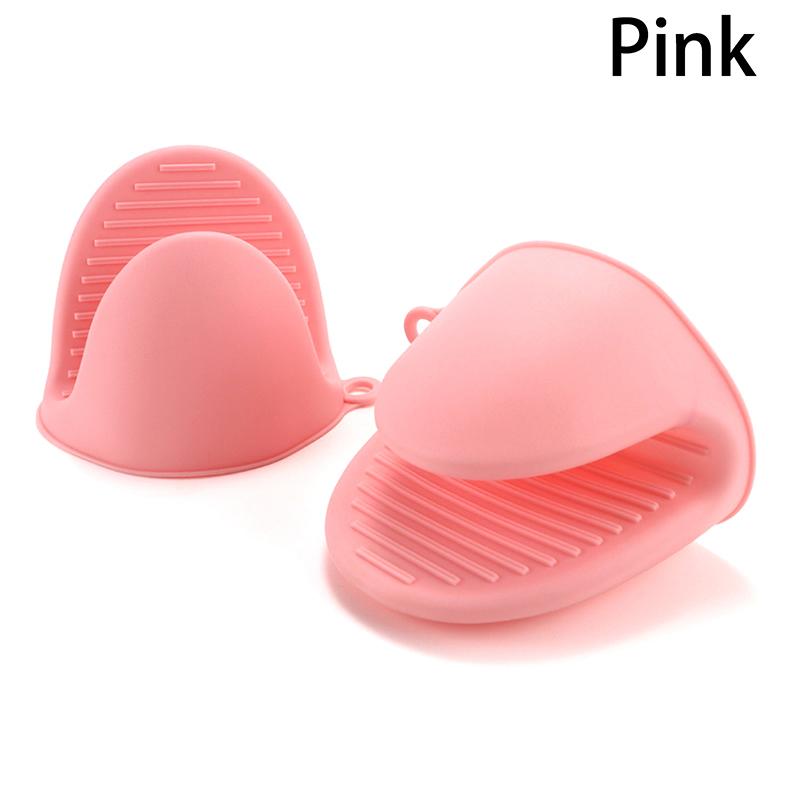 2 szt. Rękawice kuchenne silikonowe żaroodporne mini rękawice do przypinania chroniące przed poparzeniem antypoślizgowe klipsy rękawice uchwyt na garnek gotowanie pieczenie rękawice kuchenne