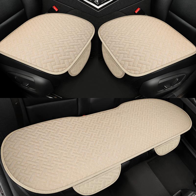 Linen Seat Covers For Car, Non-Slip Soft Breathable Car Seat Protector Universal Fit Most Automotive, Van, SUV, Trucks