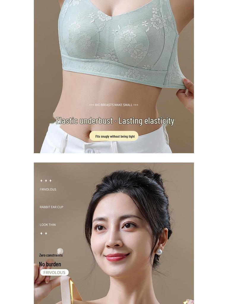 Seamless Sports Bra for Women: Large Bust Minimizer, Thin, Anti-Sagging, Lifting, Wire-Free, with Side Support for Summer.