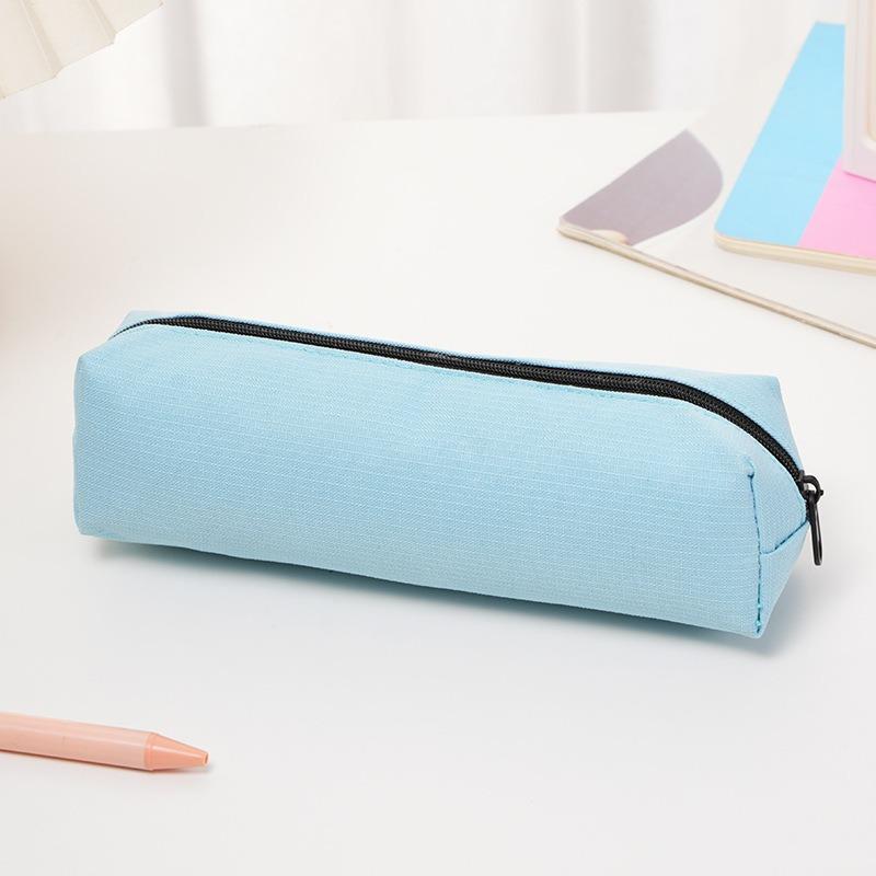 1pc Small Solid Color Simple Zipper Pencil Case Mini Pen Bags Stationery for School Office Suppliers