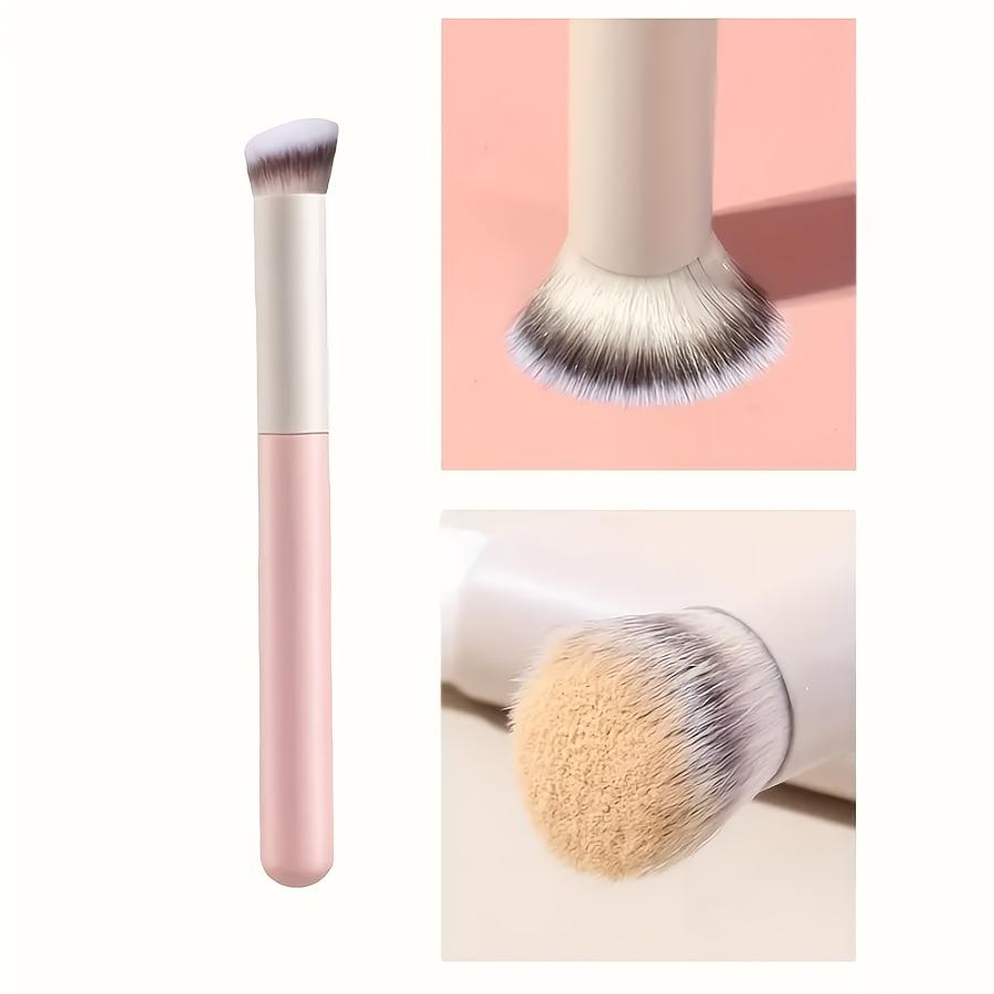 [Professional Kabuki Brush] Professional Mini Kabuki Brush - Angled Flat Top Concealer & Contour Brush | Small Precision Brush for Blending,