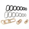 2 Pcs/Set Oval Rings Buckle Spring Oval Rings Spring Keyring Buckles Metal Oval Rings for Bag Purses Belts Keychain