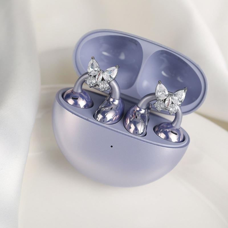 Sparkling Headphone Decoration Ear Clip Butterfly Earphone Decoration For Freeclip Ear Clips Accessories