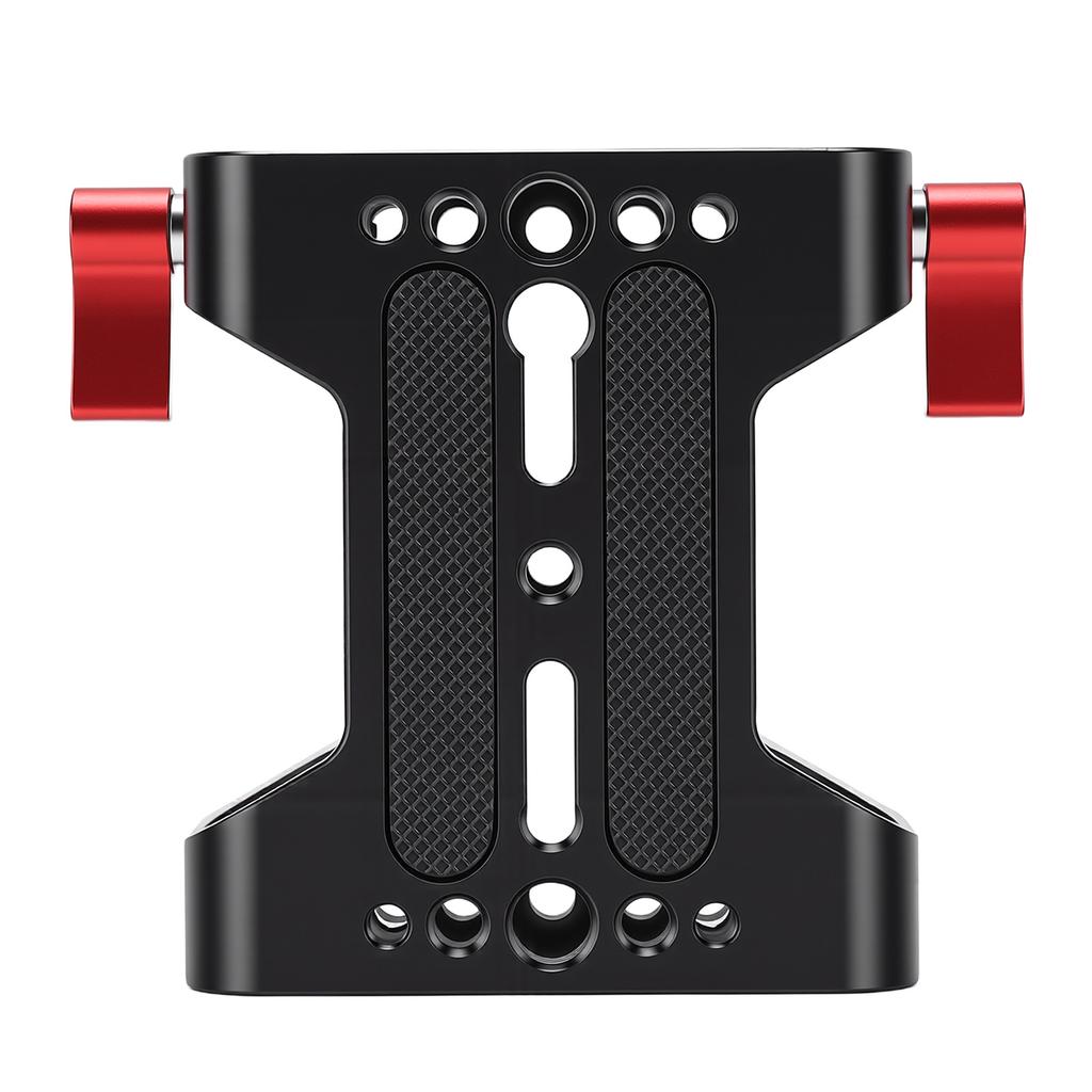 Camera Base Plate with 15mm Rod Rail Clamp Aluminum Alloy Multipurpose Tripod Baseplate for Camera Video Rig