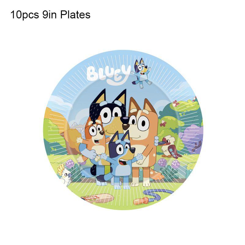 Theme Kids Bluey Birthday Party Supplies Decor Plate Tablecloth Balloon Banner