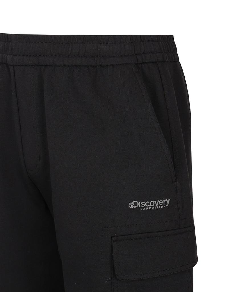 DISCOVERY EXPEDITION Men'S Tech Knit Training Loose Tapered Cargo Jogger Pants (Black)