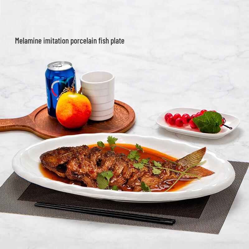 Durable Melamine Oval Fish Plate