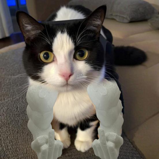 

Cat Muscle Arm Costume Funny 3D Printed Cat Neck Arm with Muscle Halloween Cat Superhero Cosplay Accessory for Photos Birthday Party зелений