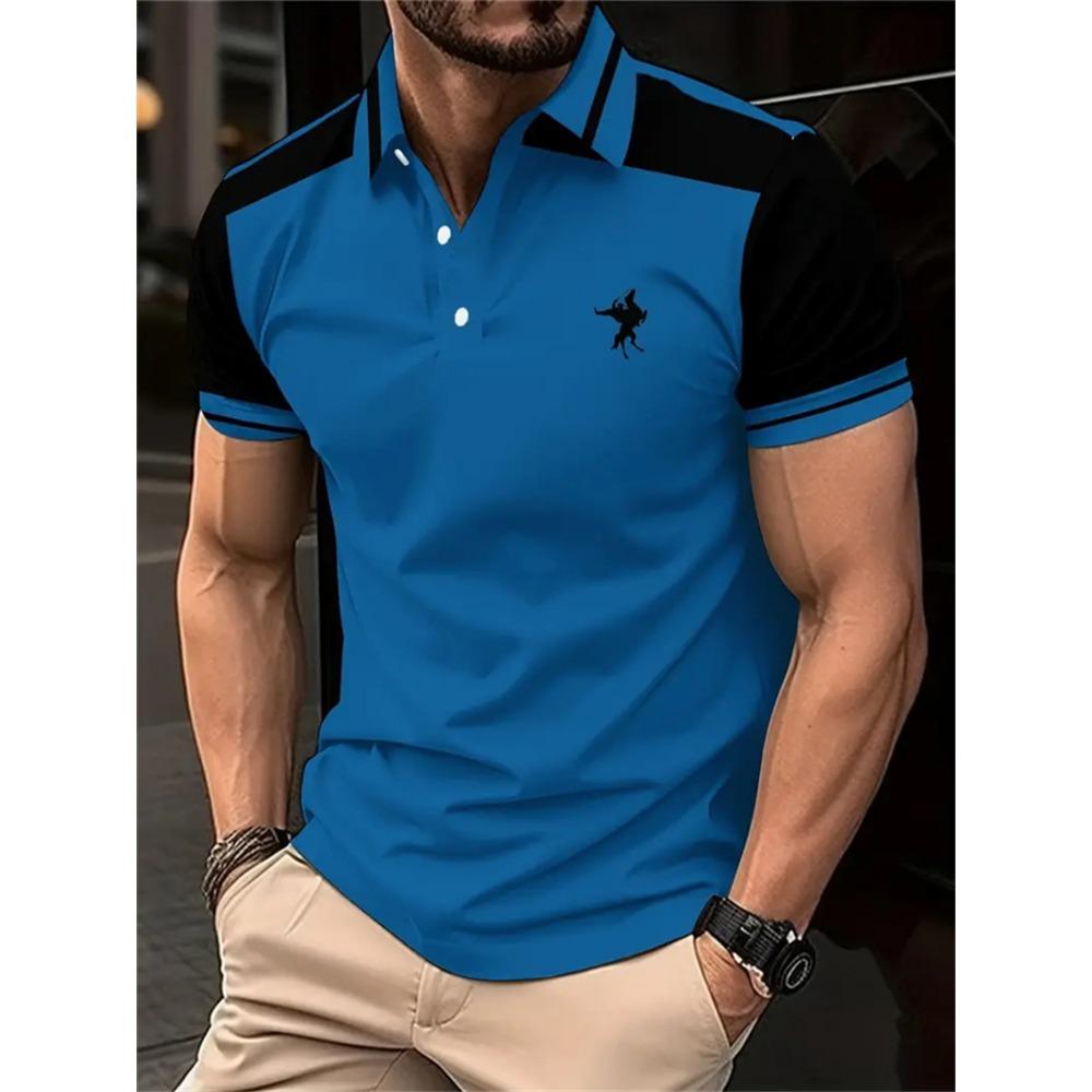 

3D Printed Short Sleeve Polo Shirt Cool Streetwear Lapel Tees S