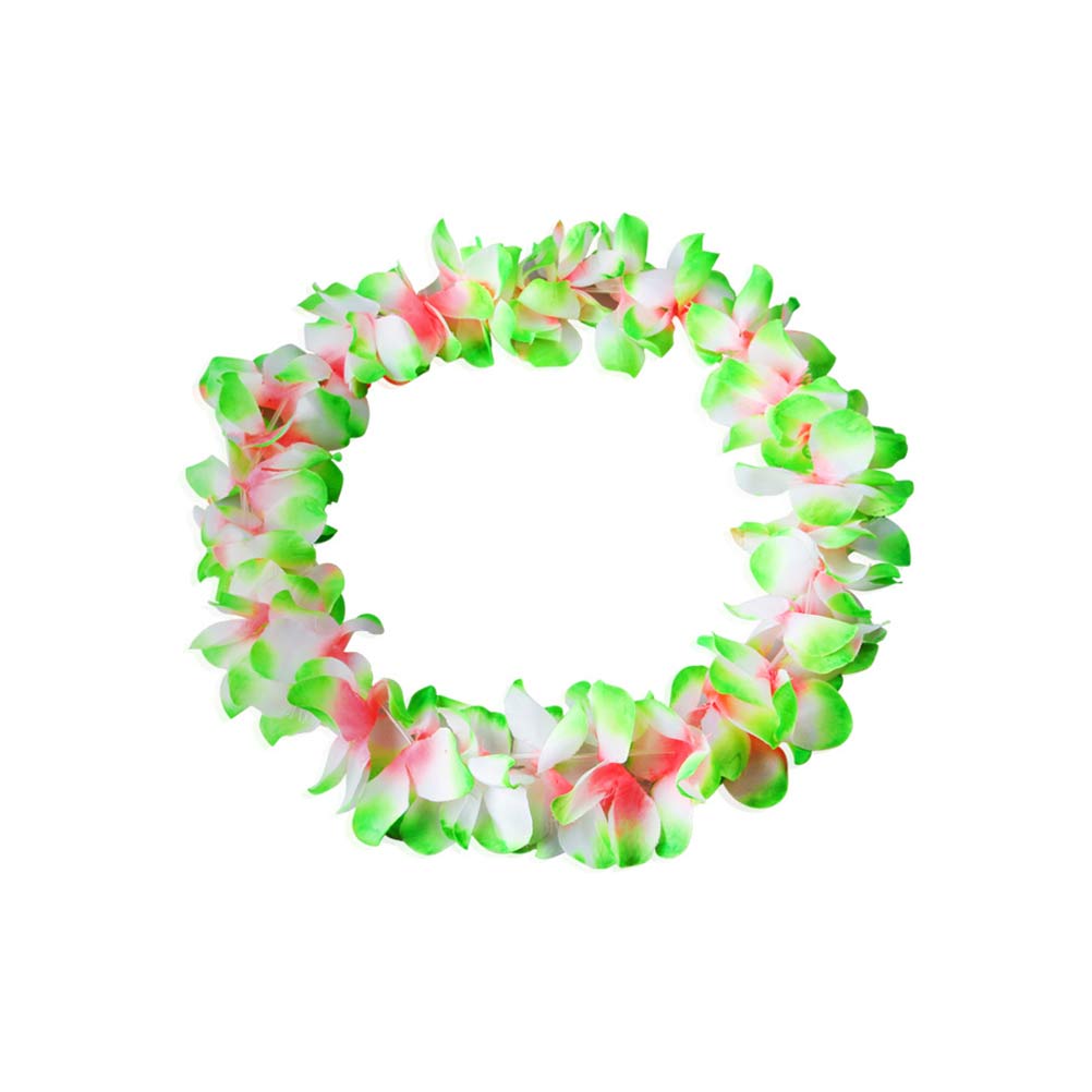 4Pcs Hawaiian Flower Wreath Set Natural Color Floral Garland Headband Necklace Bracelets for Luau Travel Party