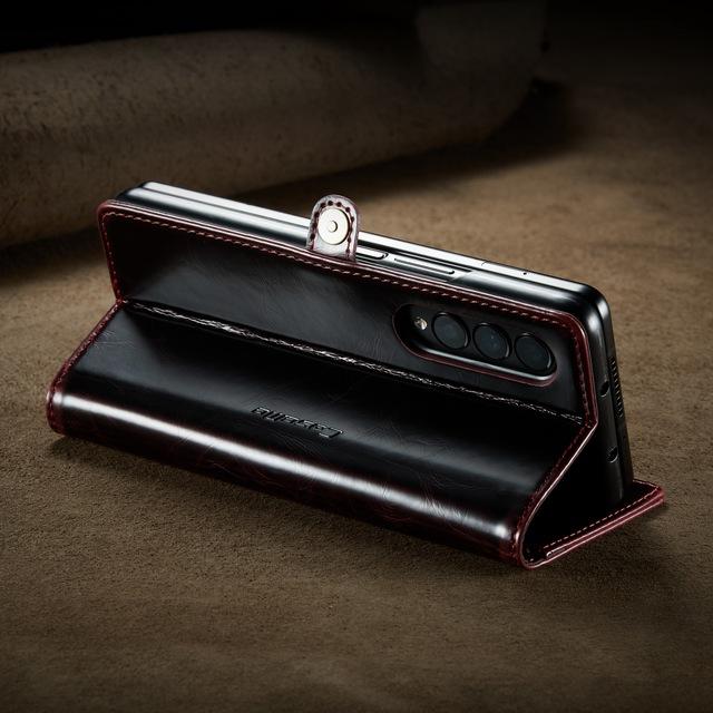 

Чехол-кошелек из гладкой кожи с защитой от царапин для Samsung Galaxy Z Fold4 5g Fold 4 Fold3 Fold 3 Матовый на ощупь чехол-подставка for Samsung z fold 4 красный