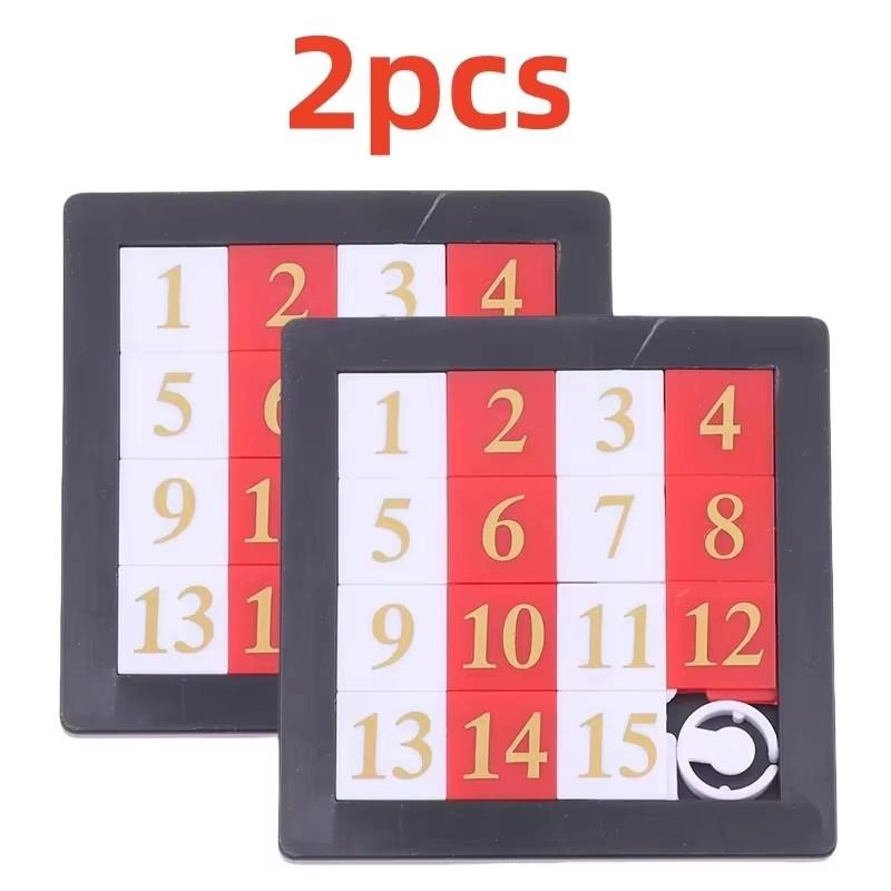 2/5/10 PCS Math Toy 1-15 Number Puzzles Kids Toy Sliding Puzzle Toy 15 Tiles Logics Game Developing for Children Plastic
