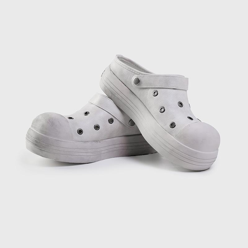 

Микки туфли с большой головой старые грязные туфли ретро туфли с отверстиями сандалии летние шлепанцы повседневные сандалии на платформе сандалии с головой-сумкой 44 белый