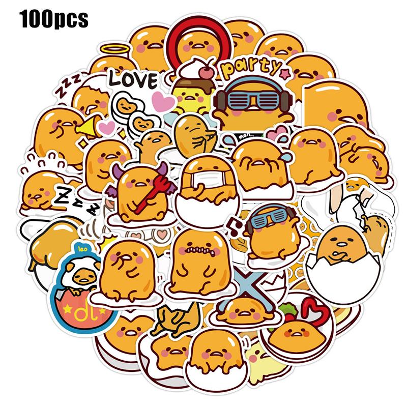 

Яйцо Гудетама 100 шт. Наклейка Водонепроницаемая Многоразовая Граффити Багаж Дети Украшают