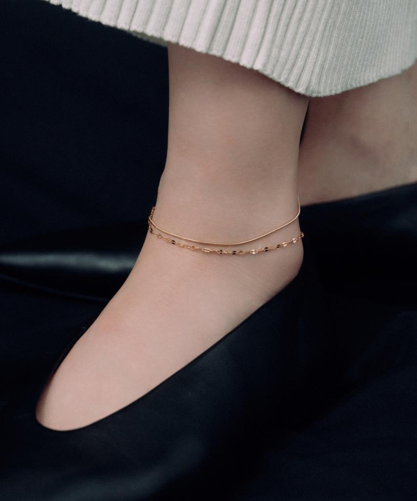 Novice Tokyo Petal & Round Chain Anklet [Stainless] / Gold