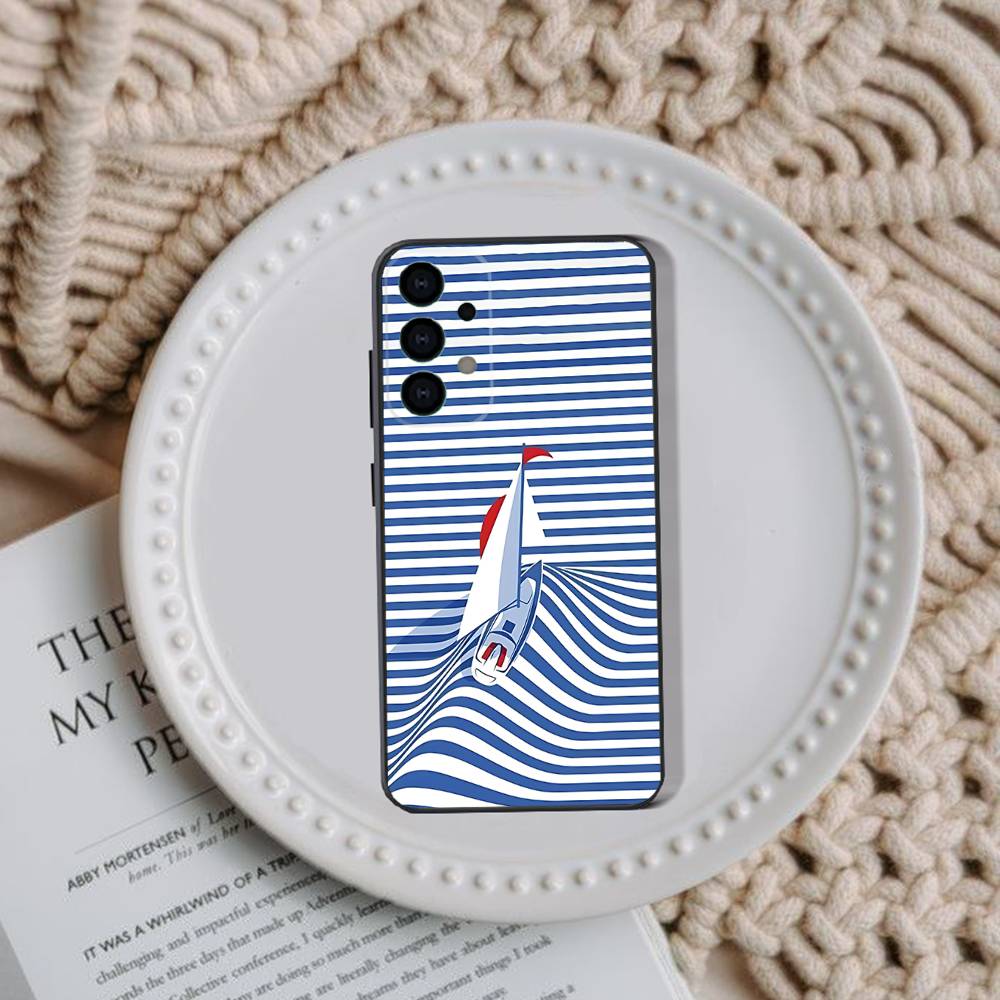 Sailing Boat Phone Case For Samsung Galaxy A 91,80,73,72,71,53,52,51,22,5G Shockproof Soft Black Cover SamsungA11