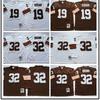 Cleveland Browns NFL Retro Jersey 32 Hall Of Fame Throwback Football Uniform Men