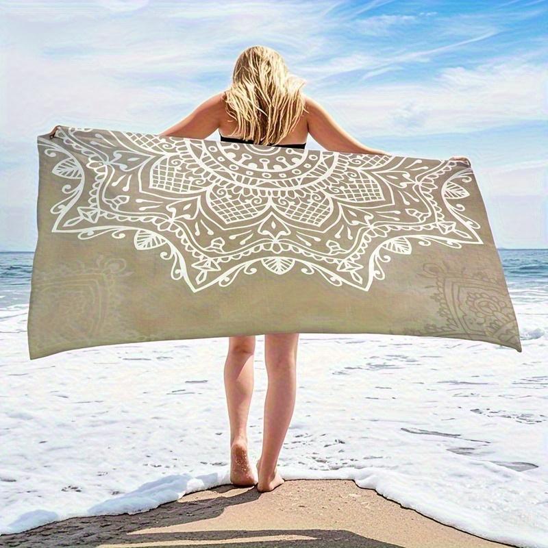 Boho Biały Mandala Gobelin Płaski Druk Beżowy Zen Joga Dekoracja Ścienna do Sypialni Dekoracja Medytacyjna Etniczny Ręcznik Plażowy Sztuka