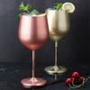 00ml Creative 304 Stainless Steel Single Layer Goblet Red Wine Glass, Seven Color, Large Capacity, Drum Type, Drop Resistant, Copper Plated Wine Glass