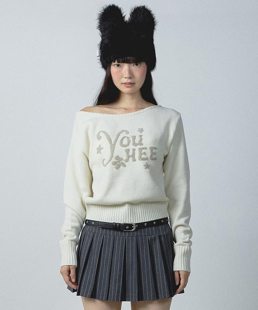 YOUHEE Youhee Off-Shoulder Knit Ivory