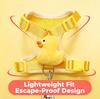 Dog and Cat Harness and Leash Set, Yellow Duck Design, Small, Adjustable, Escape-Proof
