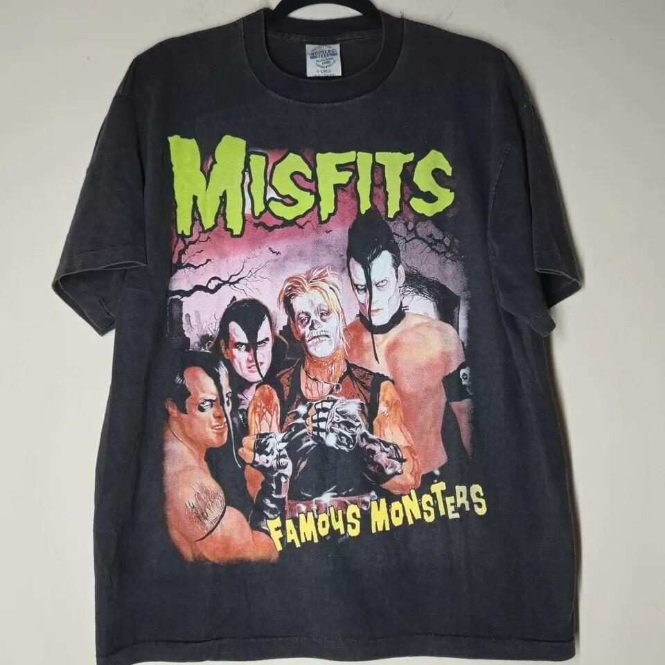 Футболка Misfits Famous Monsters Черная с коротким рукавом Унисекс S-5XL KH13543 Унисекс Футболка XL