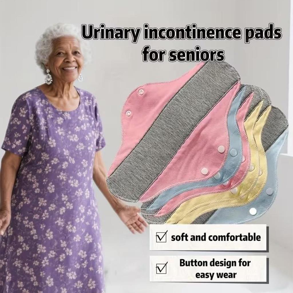 Reusable Sanitary Pads for Women 6 Pieces Soft Washable Breathable Napkins Washable Period Pads for Elderly Urinary Postpartum