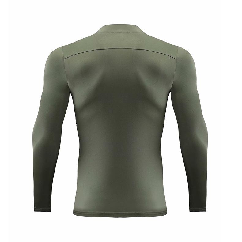 2024 Autumn Men's Quick-Dry Long Sleeve Fitness Top with Half-High Collar