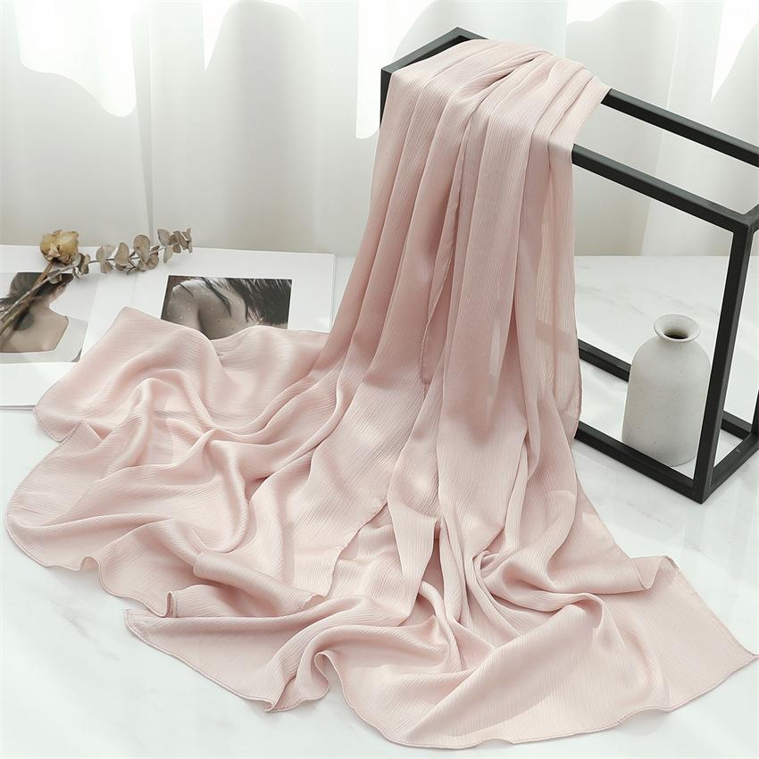 Headscarf Solid color silk scarf Basic versatile scarf Women's smooth crepe travel scarf Xizang travel shawl