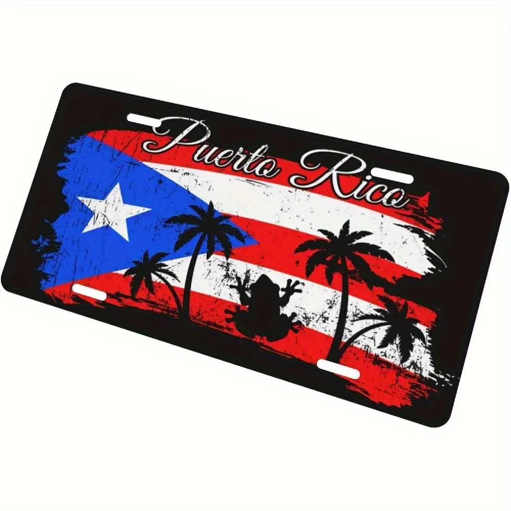 D-Dur Offenes D-DurX Cm Puerto Rico Kennzeichen Dekoration Poliertes Metall Standardkennzeichen Einfach zu montieren