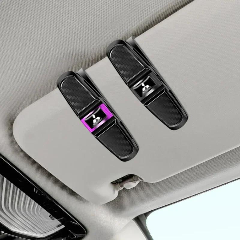 zjdf10 Car Glasses Storage Clip Sunglasses Card Ticket Clamp for Mitsubishi Lancer 9 ASX L200 Colt Pajero Outlander Eclipse EVO